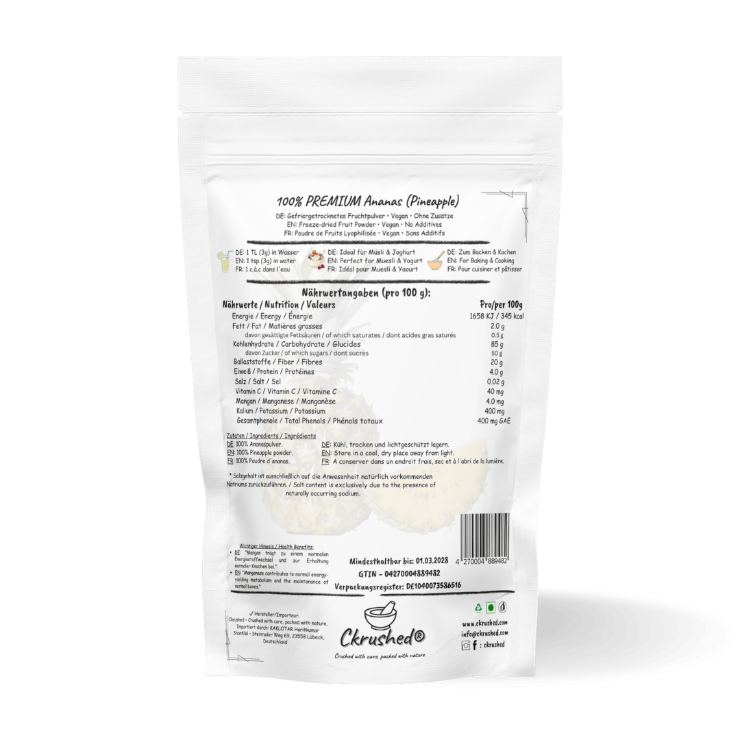 Ckrushed Ananas Pulver – Gefriergetrocknet kaufen | Pulver | Ckrushed