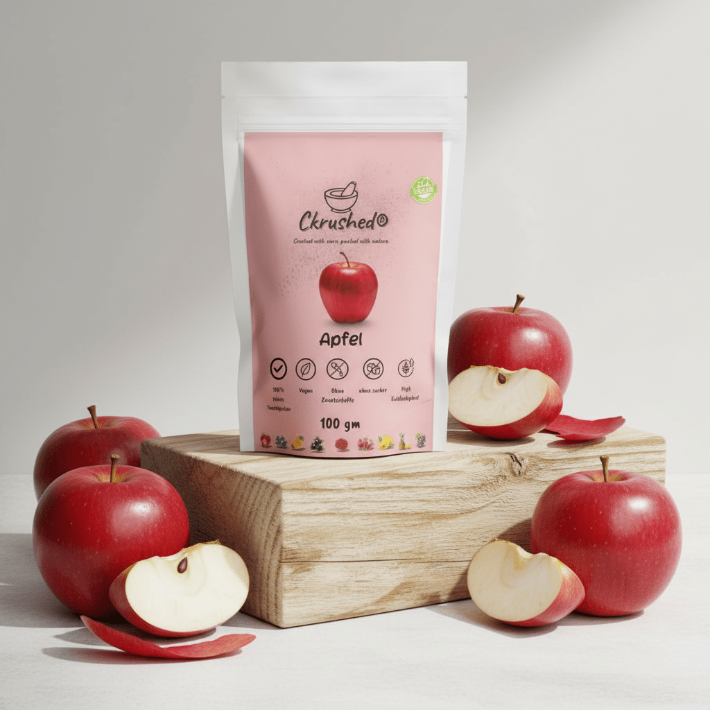 Apfelpulver Detail – fein gemahlen, mild süß, kinderfreundlich und low-FODMAP geeignet