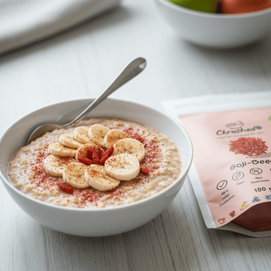 Ckrushed Goji Beeren Pulver gefriergetrocknet – tiefrotes TCM Superfood mit pflanzlichem Eisen