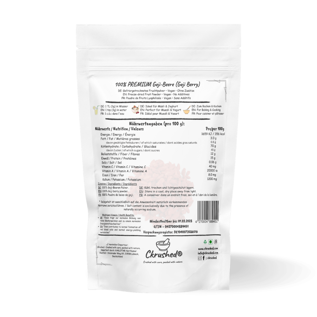 Ckrushed Goji Beeren Pulver – Gefriergetrocknet kaufen | Pulver | Ckrushed