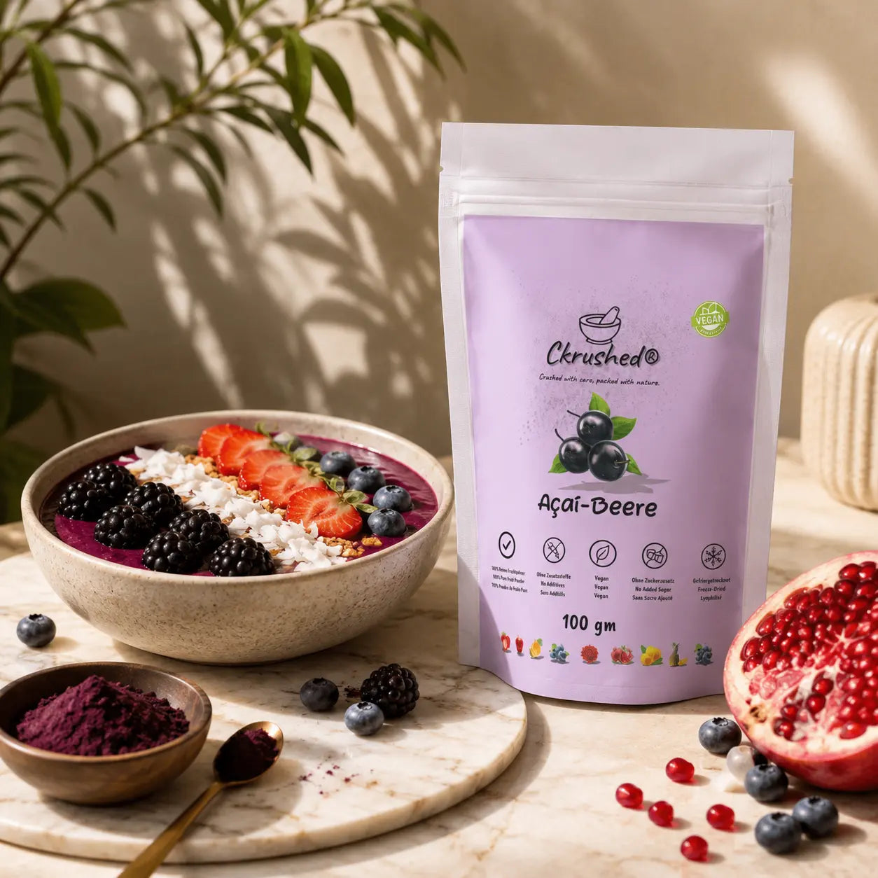 Luxury Berry Smoothie Bowl with Premium Freeze-Dried Fruit Powder | Ckrushed