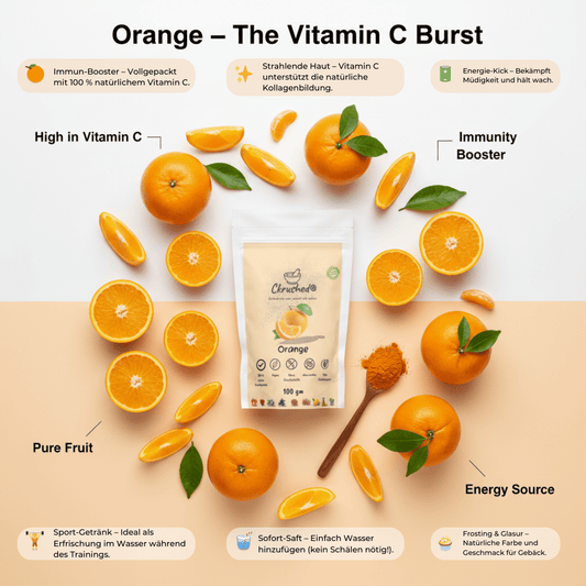Orangenpulver Verpackung 100g – natürliches Vitamin C und Bioflavonoide für das Immunsystem