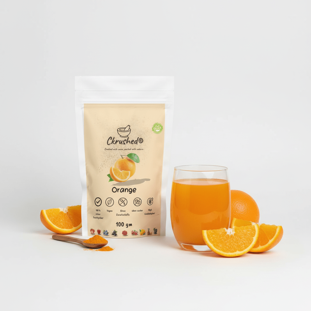 Gefriergetrocknetes Orangenpulver Nährwerte – ohne Wachs und Schalenbehandlung, vegan