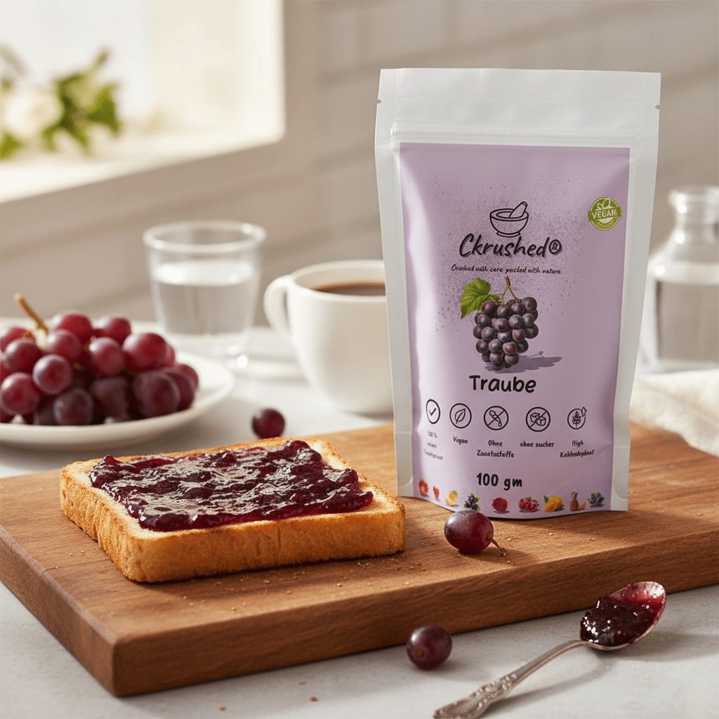 Ckrushed rotes Traubenpulver gefriergetrocknet – natürliches Resveratrol und OPC im tiefroten Pulver